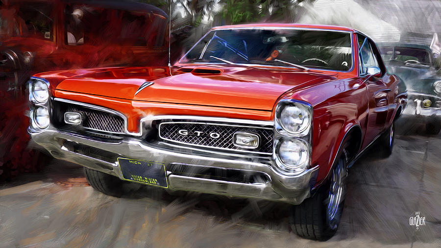 1967 Red Pontiac Tempest GTO Digital Art by Garth Glazier