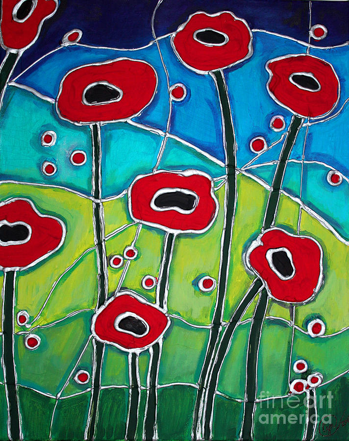 Red Poppies 1 Painting by Cynthia Snyder