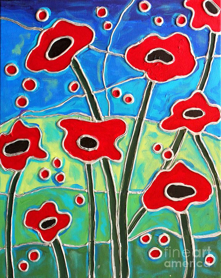Red Poppies 2 Painting by Cynthia Snyder