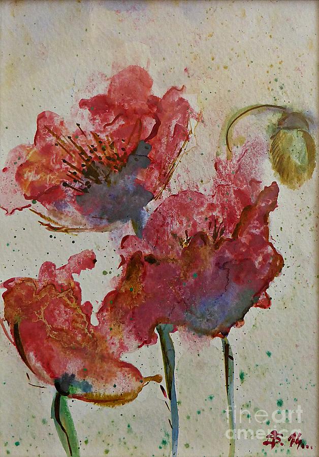 Red poppies Painting by Amalia Suruceanu