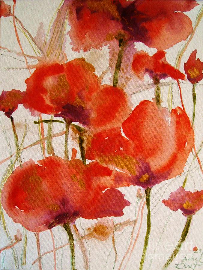 Poppy Painting - Red poppies by Andrea Ehret