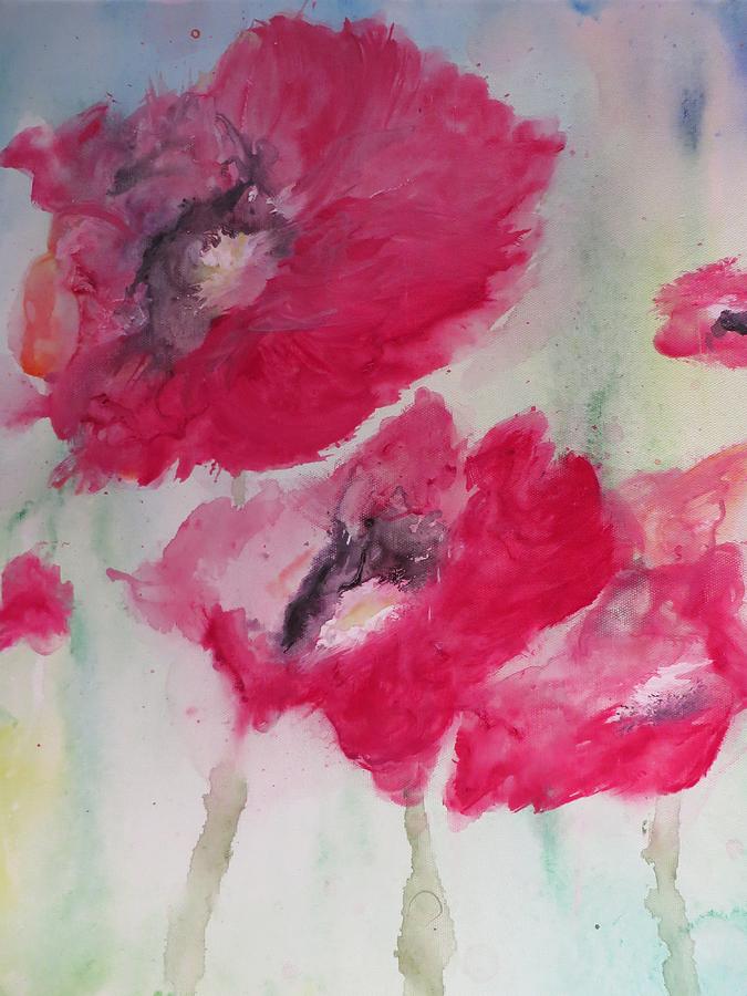 Spring Painting - Red Poppies by Lynne McQueen