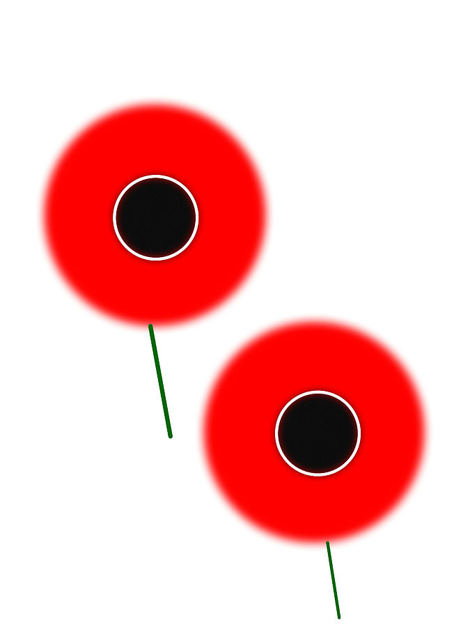 Red Poppies Minimalist Poster Digital Art by Celestial Images