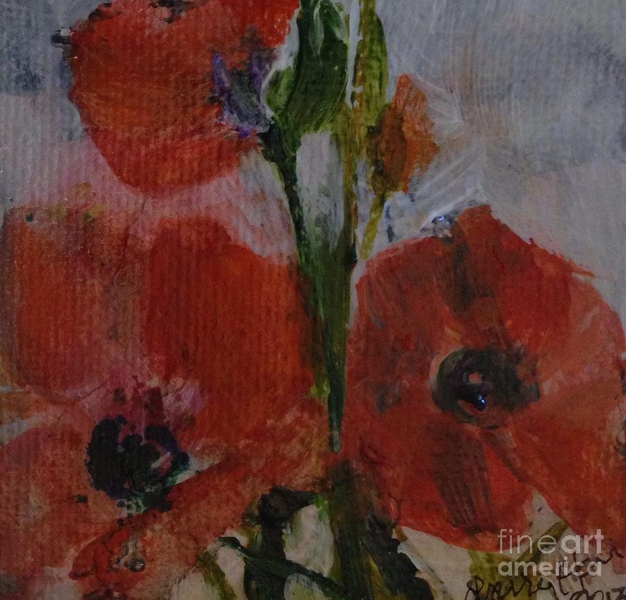 Red Poppies  Painting by Sherry Harradence
