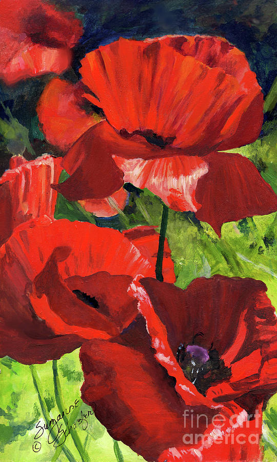 Red Poppies Painting by Suzanne Schaefer