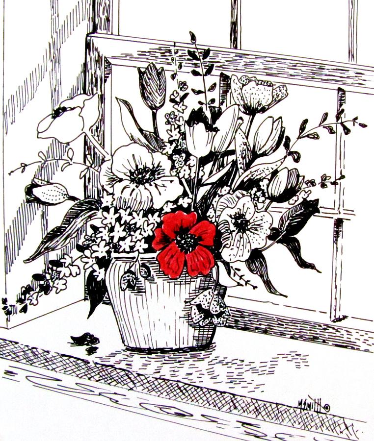 Red Poppy Drawing by Marilyn Smith