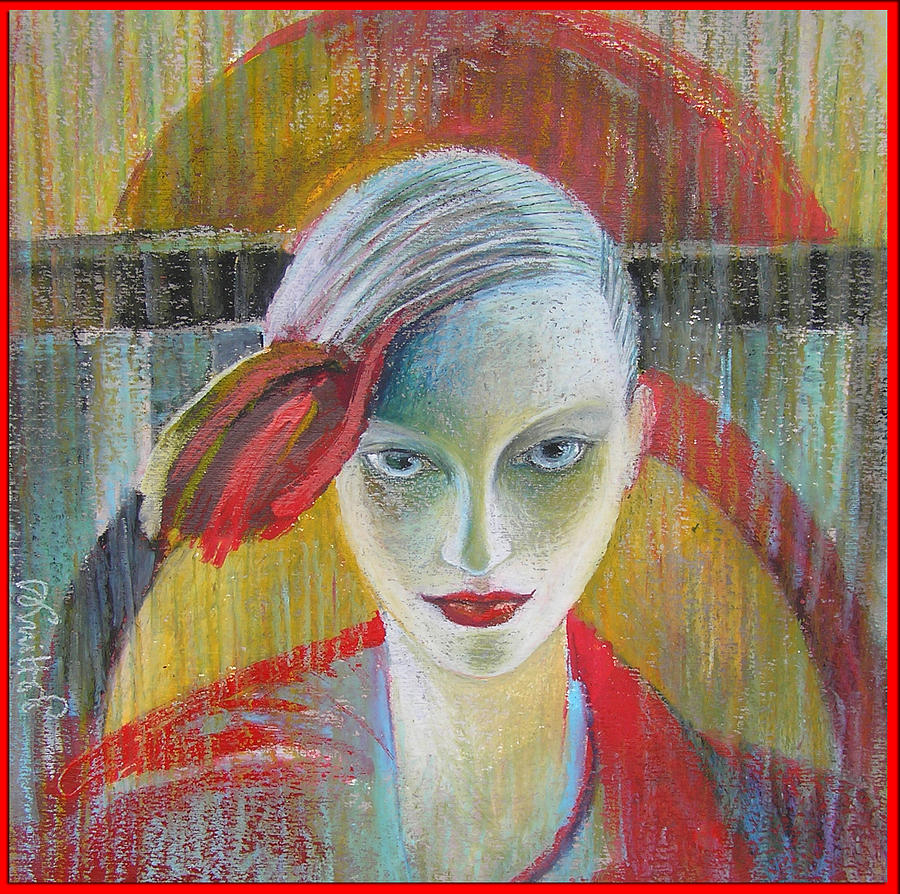 Red Painting - Red Portrait by Alicja Coe