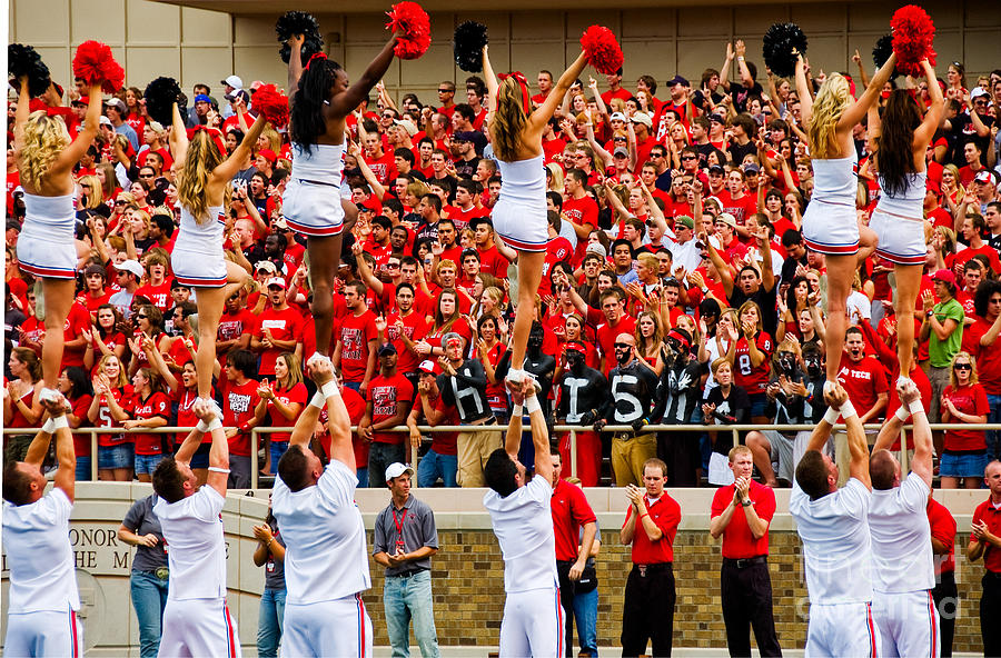 Texas Tech Photograph - Red Raiders Cheerleaders by Mae Wertz