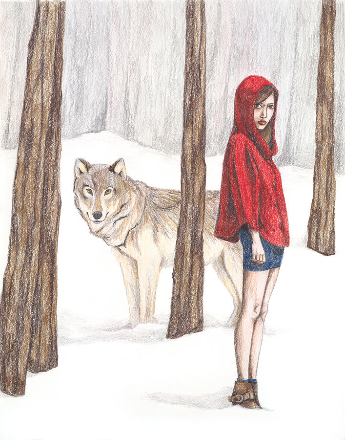 Red Riding Hood Drawing By Emily Bostwick 