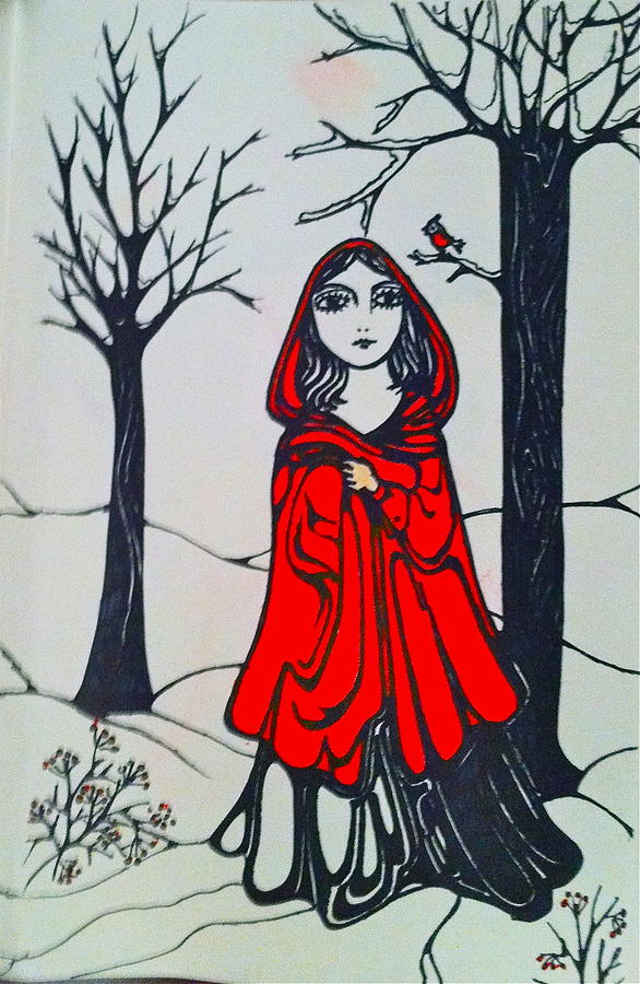 Red Riding Hood Drawing by Rae Chichilnitsky