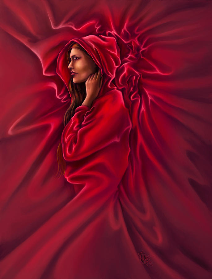 Fantasy Digital Art - Red Riding Hood by Rob Carlos