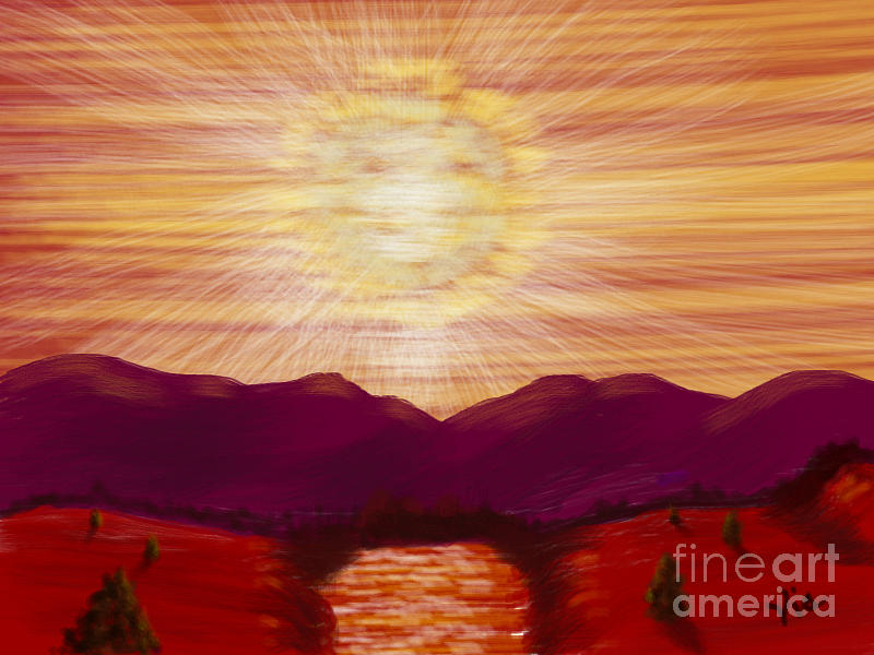 Red River Glory Painting by Judy Via-Wolff