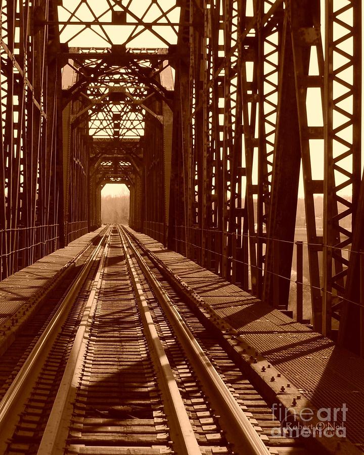 Red River Train Bridge #2 Photograph by Robert ONeil