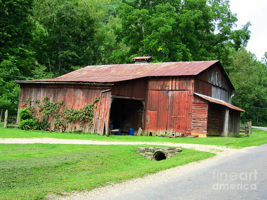 Red Roadside Barn Photograph by Cynthia  Clark