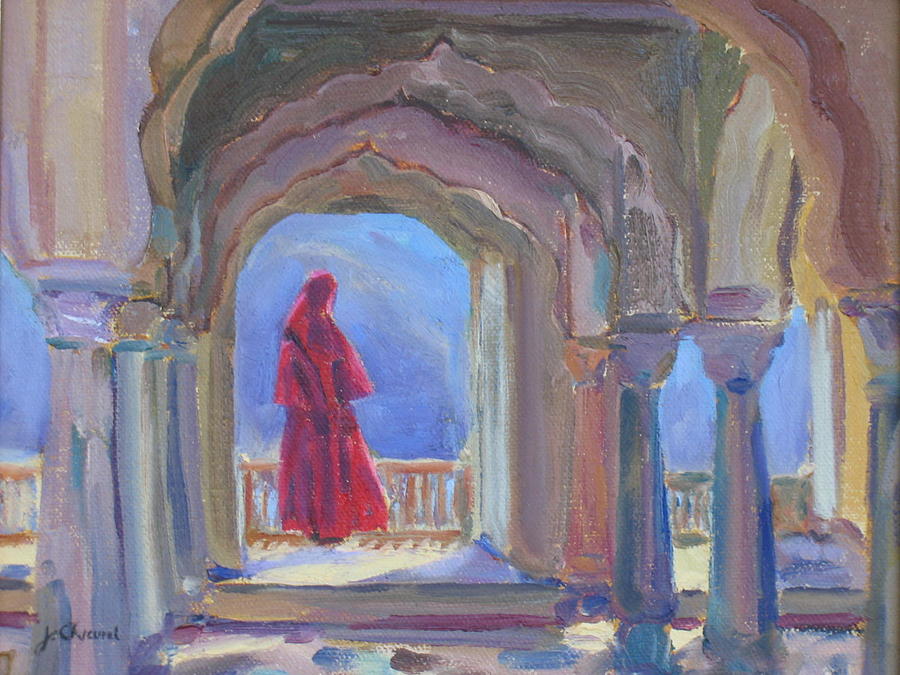 Red Robe Painting by Joe Chicurel
