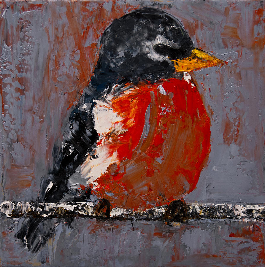 Red Robin Painting by Jani Freimann