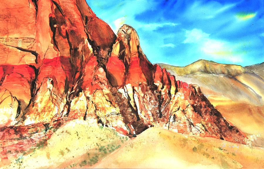 Red Rock #1 Painting by Betty M M Wong