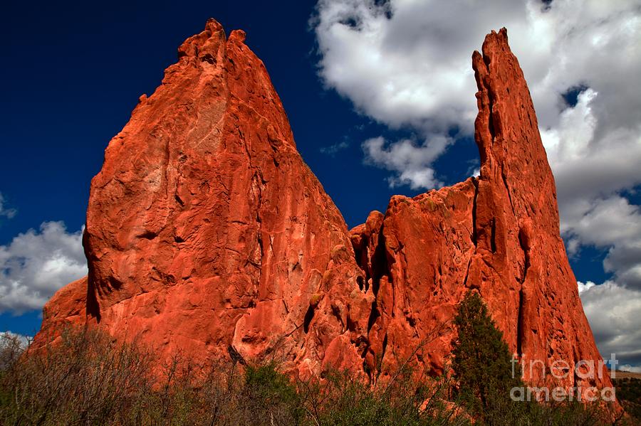 Red Rock Blue And White Photograph by Adam Jewell