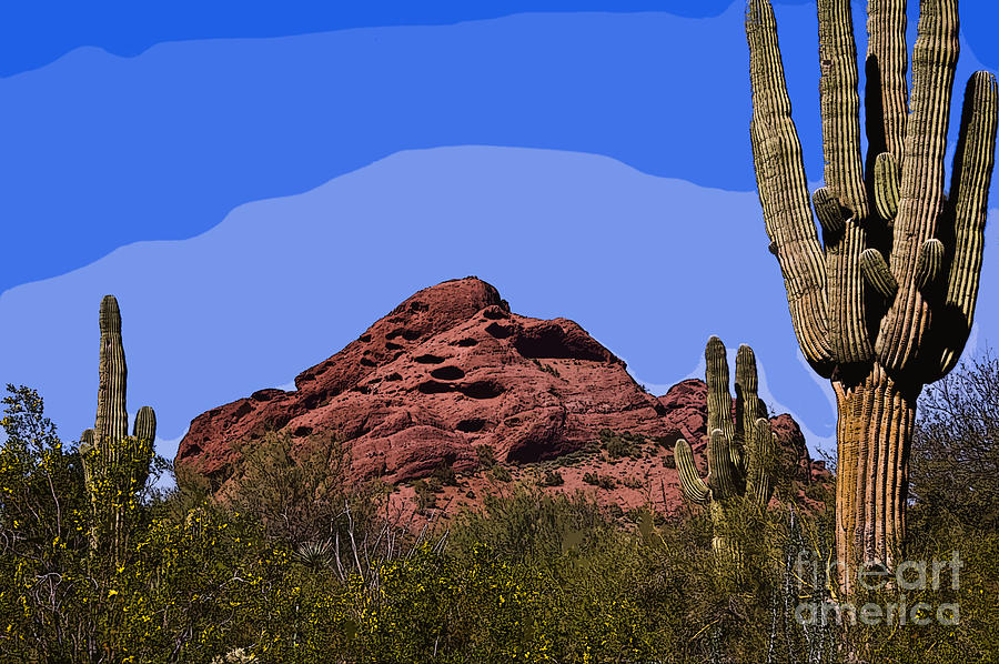 Red Rock Cactus Digital Art by Kirt Tisdale