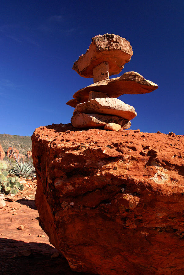 Red Rock Cairn in Sedona Photograph by Daniel Woodrum
