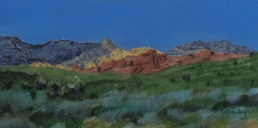 Red Rock Canyon panorama Painting by Linda Feinberg