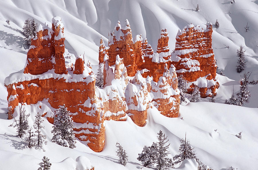 Winter Photograph - Red Rock Castle by Marianna Safronova