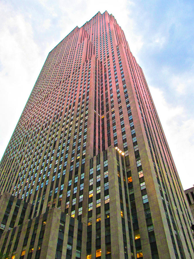 Red Rockefeller Center Photograph