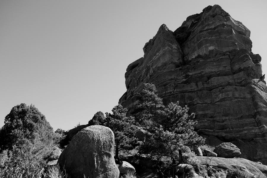 Red Rock in Black and White Photograph by Ann Powell