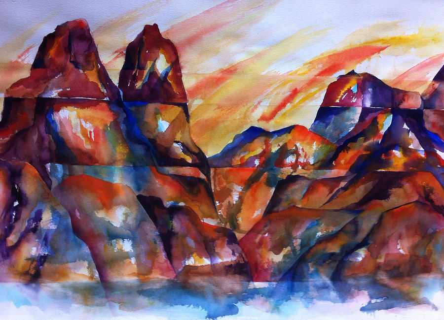 Red Rock Morning Painting by Karen Ann