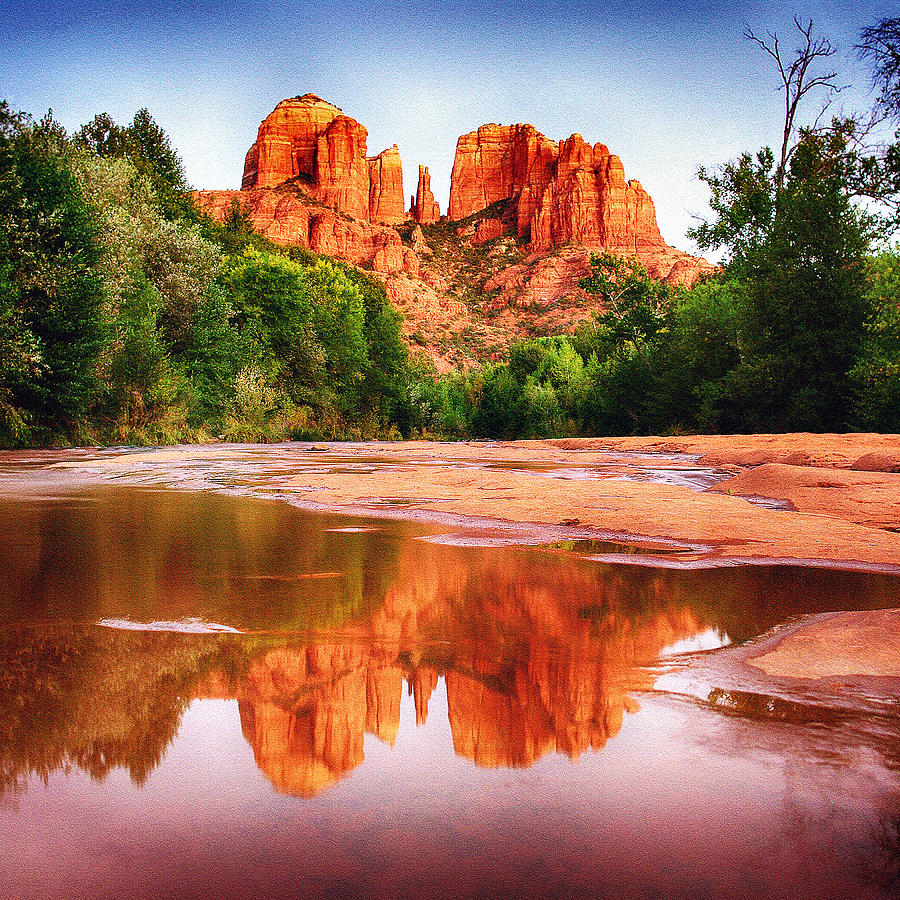 Sunset Photograph - Red Rock State Park - Cathedral Rock by Bob and Nadine Johnston