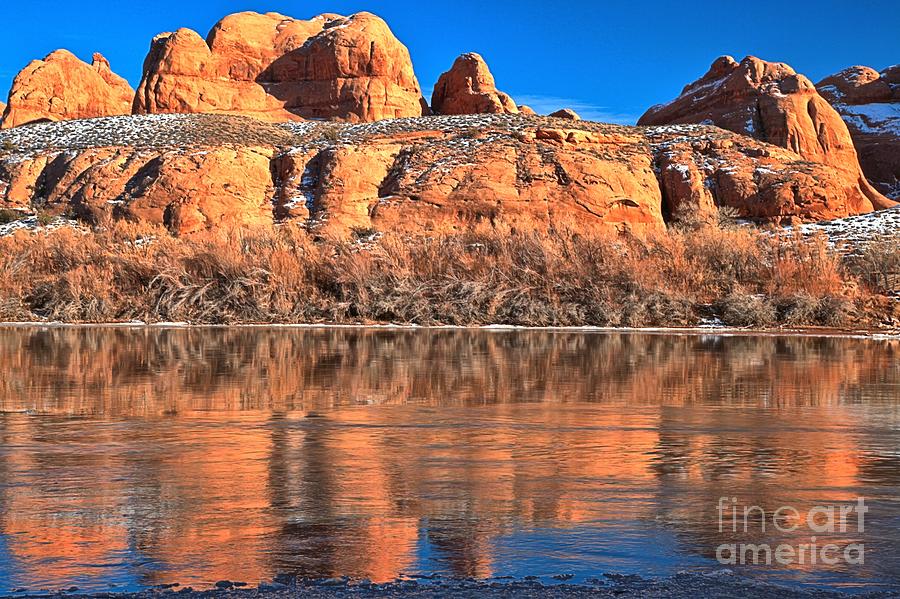 Red Rocks And Icy Waters Photograph by Adam Jewell