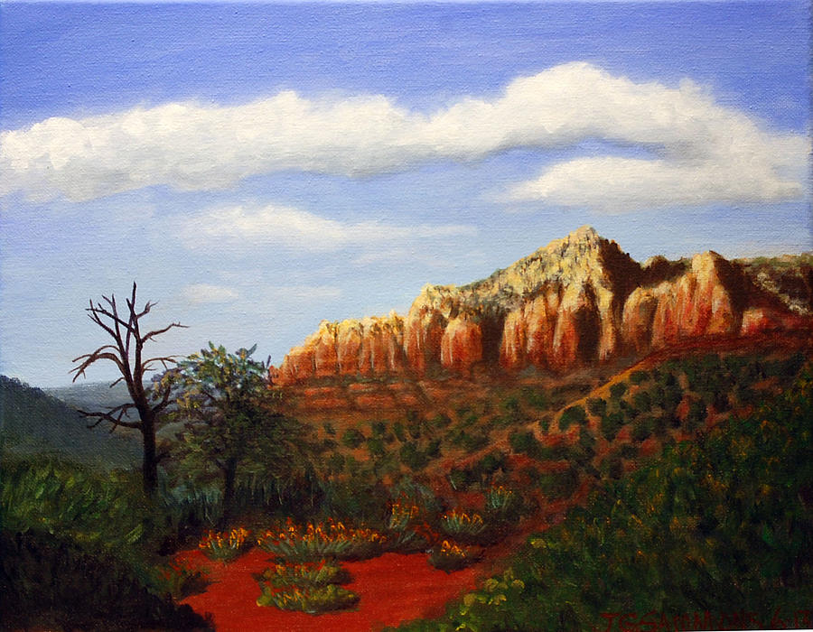 Red Rocks Painting by Janet Greer Sammons