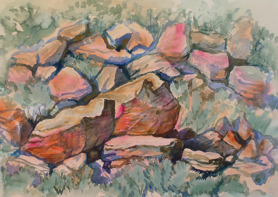 Red Rocks Las Vegas Painting by Lynne Haines