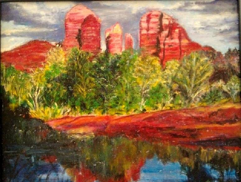 Red Rocks Painting - Red Rocks by Lucille  Valentino
