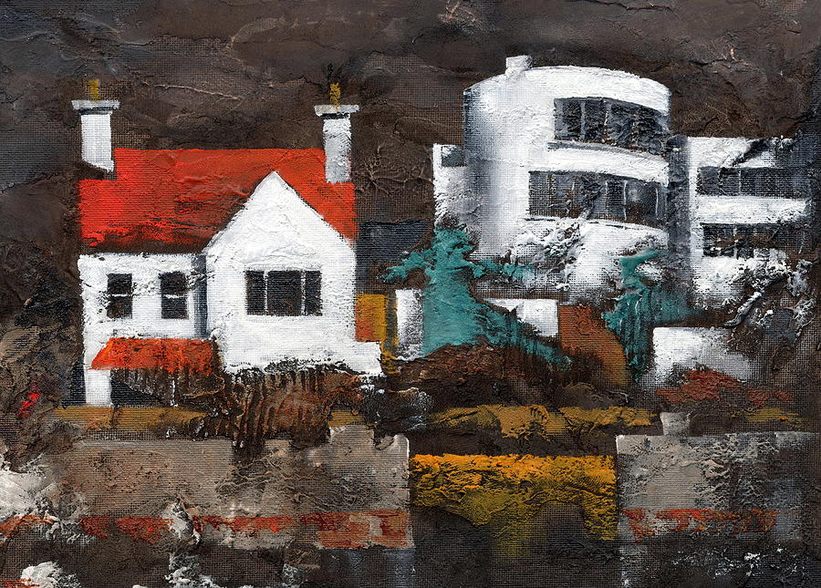 Red Roof in Sandycove Dublin Painting by Val Byrne