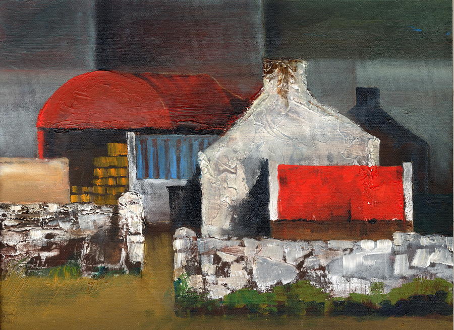 Red Roofs in Clare Painting by Val Byrne