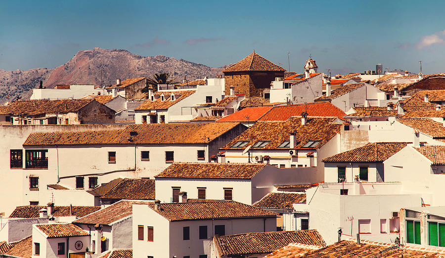 Mountain Photograph - Red Roofs of Ronda. Andalusia. Spain by Jenny Rainbow