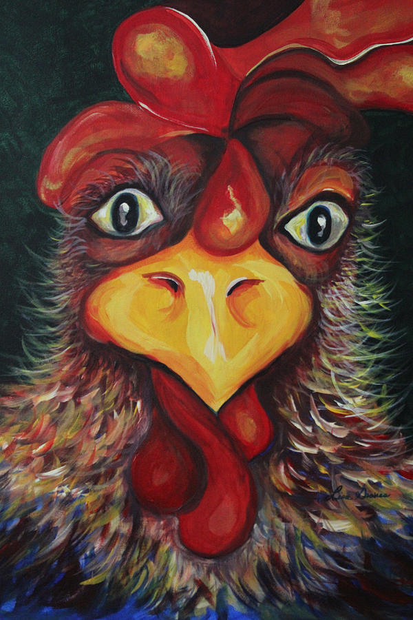 Red Rooster Painting by Lisa Graves - Fine Art America