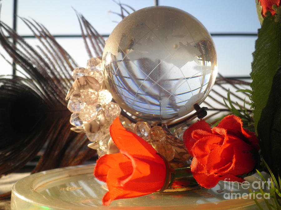 Red Rose And Globe Photograph