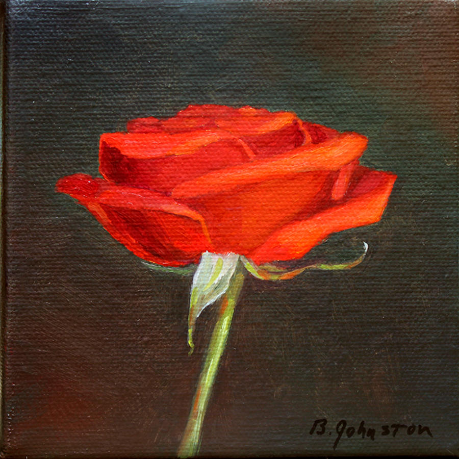 Red Rose Painting by Beth Johnston