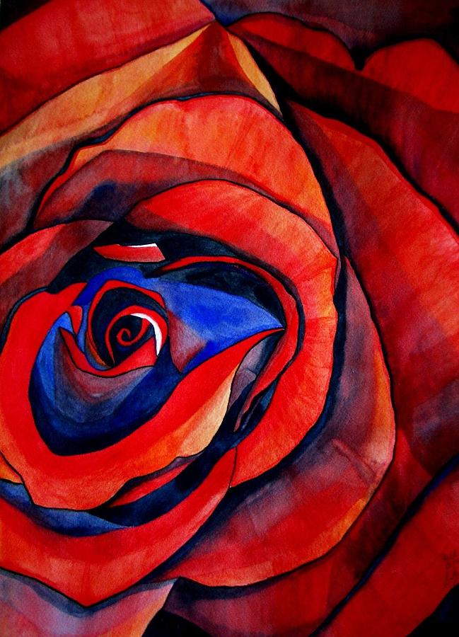 Rose Painting - Red Rose Macro by Sacha Grossel