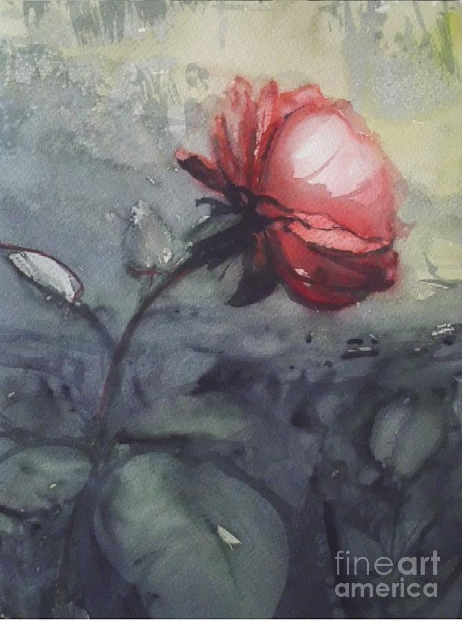 Rose Painting - Red Rose by Paez De Pruna