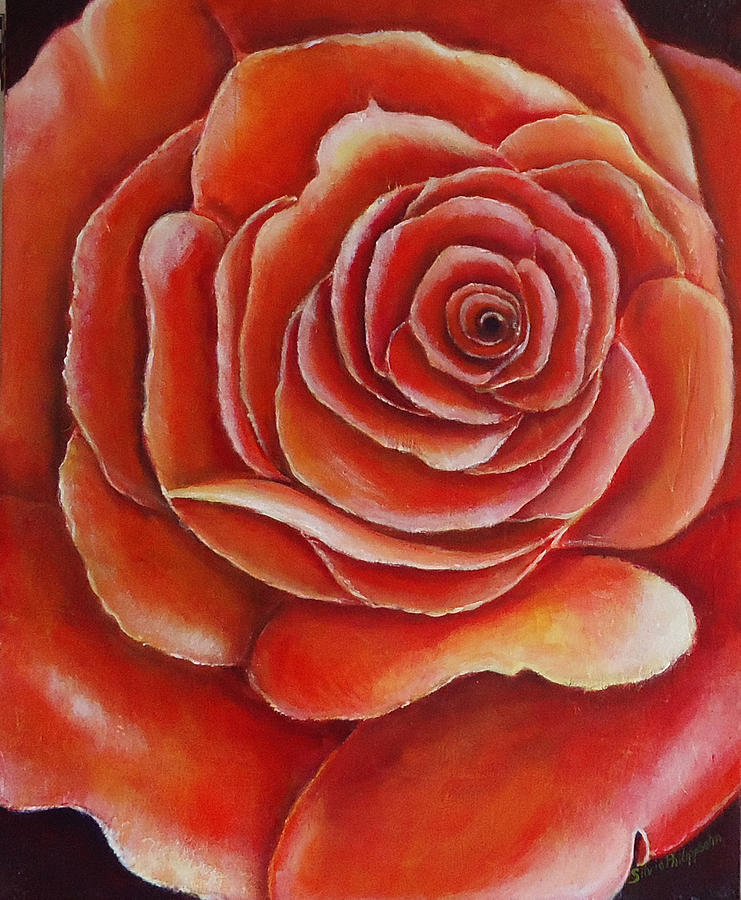Red Rose Painting by Silvia Philippsohn