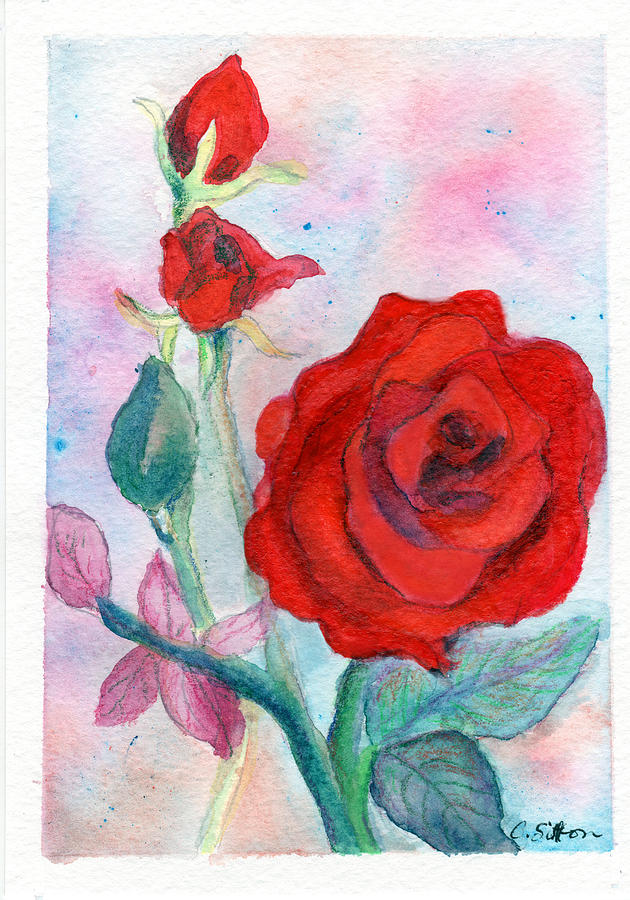 Red Roses Painting by C Sitton