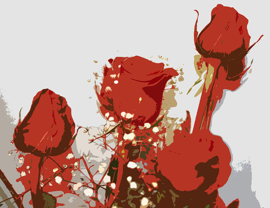 Red Roses Digital Art by Karen Nicholson
