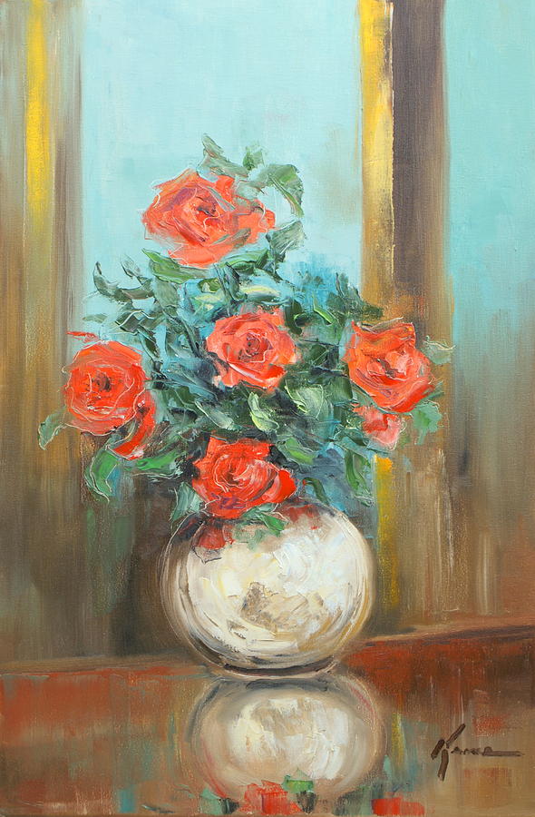 Red Roses Painting by Luke Karcz