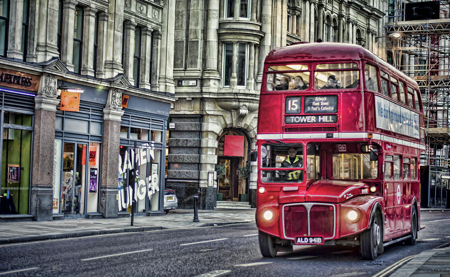 London Photograph - Red Routemaster by Heather Applegate