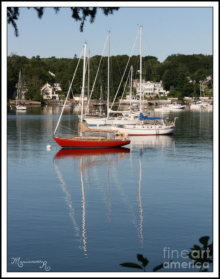 Red Sailboat Photograph by Mariarosa Rockefeller