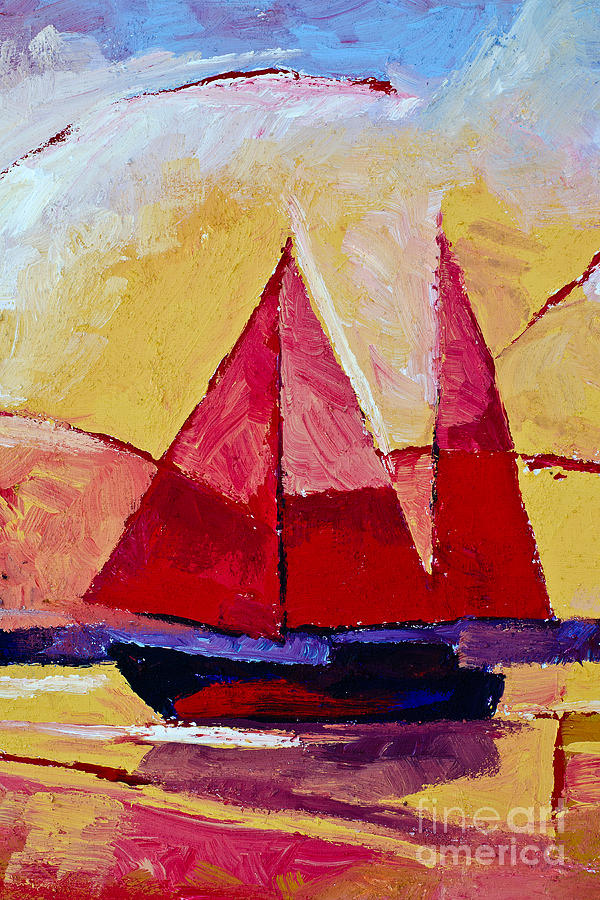 Red Sails Painting Painting by Lutz Baar