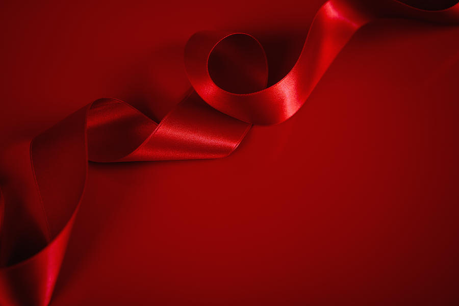 Red Satin Ribbon Background Photograph by Love_life